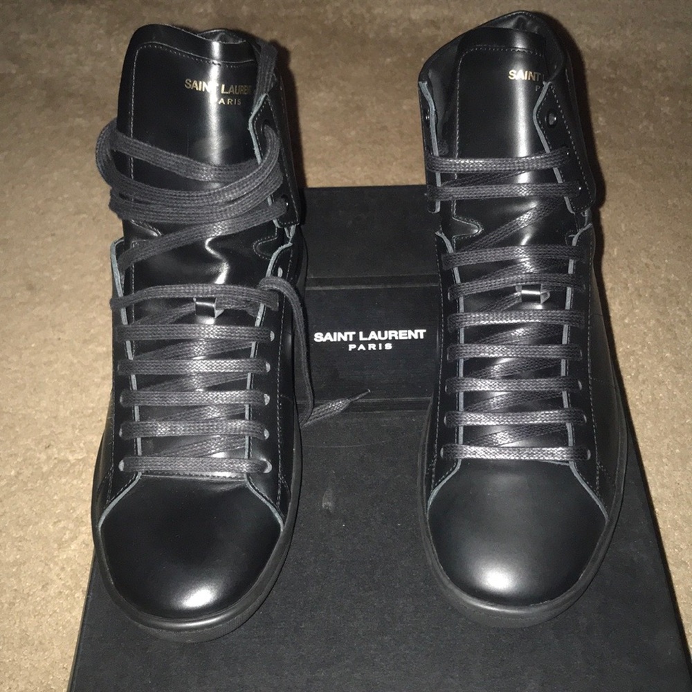 Brand New Black Hightop YSL Unisex Sneakers
